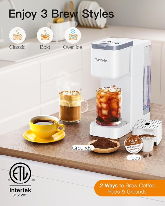 Single Serve Coffee Maker - 6 Brew Sizes, K-Cup Compatible (image 2)