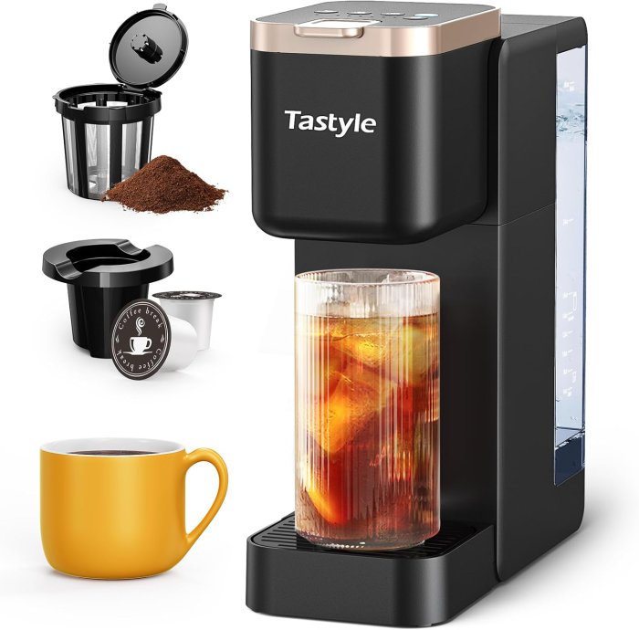 Single Serve Coffee Maker (Black & Gold)