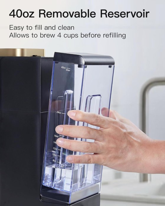 Single Serve Coffee Maker (Black & Gold) (image 3)
