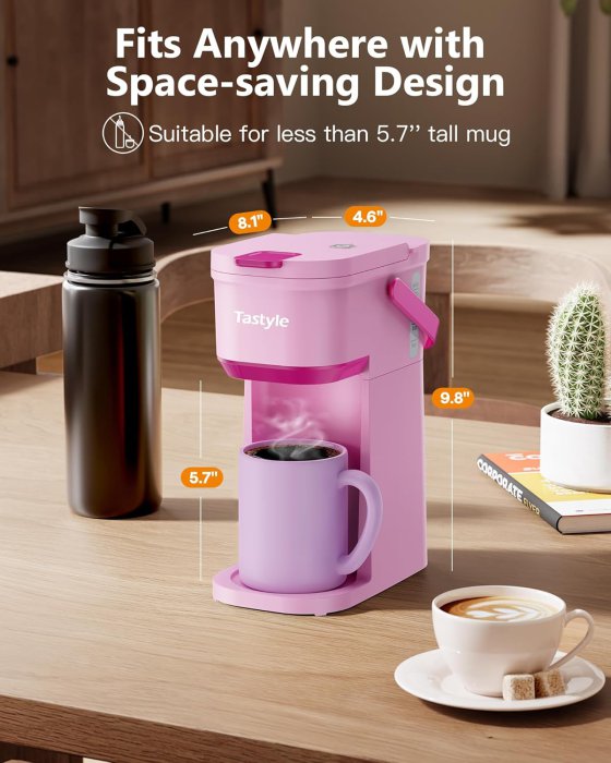 Tastyle Mini Single Serve Coffee Maker (Dusty Rosa) (image 3)