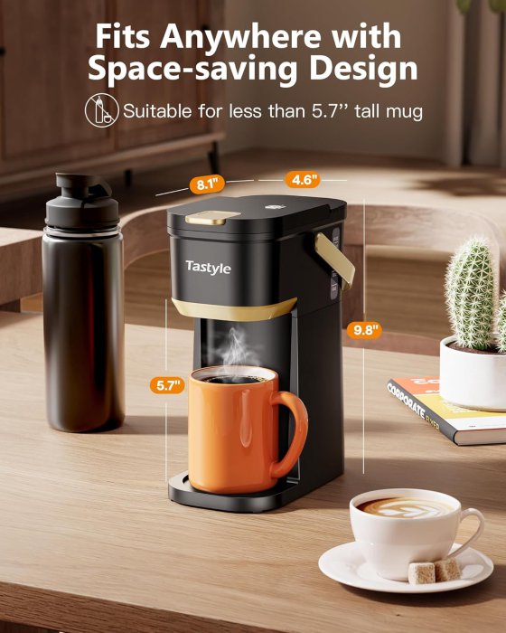 Tastyle Single Serve Coffee Maker (Black/Gold) (image 3)