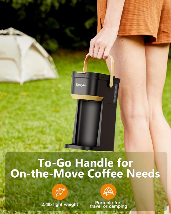 Tastyle Single Serve Coffee Maker (Black/Gold) (image 4)