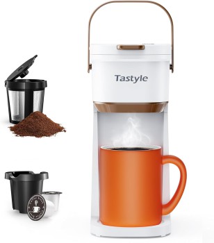 Tastyle Single Serve Coffee Maker (White/Brown)